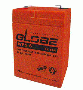ẮC QUY KÍN KHÍ (VRLA AGM) GLOBE 6V-5Ah, WP5-6
